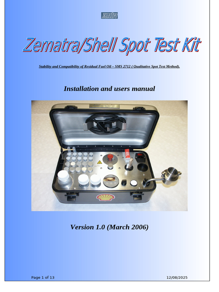 Fuel Oil Stability Test Kit Manual | PDF | Electrical Connector