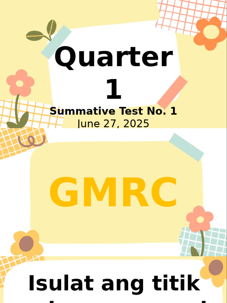 Grade 2 Q1 Summative Test No. 1 All Subject | PDF