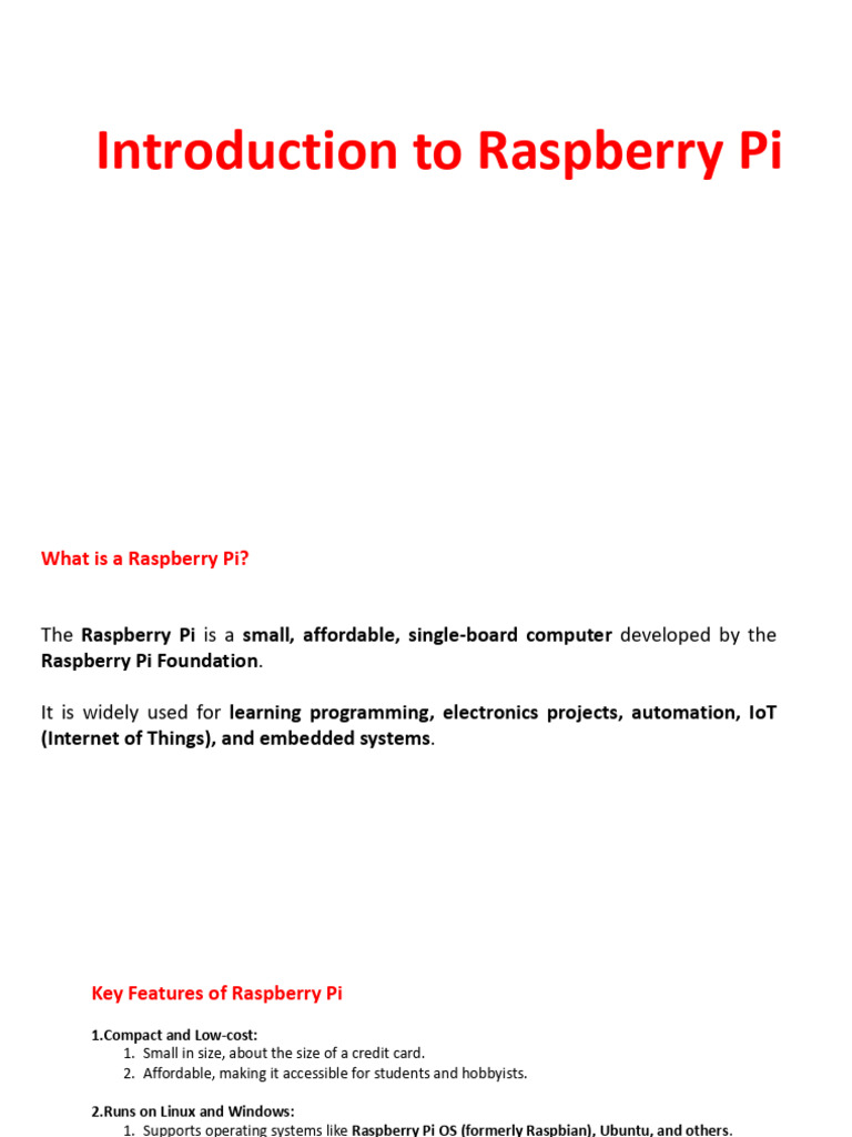 A883652904 - 20248 - 5 - 2025 - Rasberry Pi First Lect | PDF ...