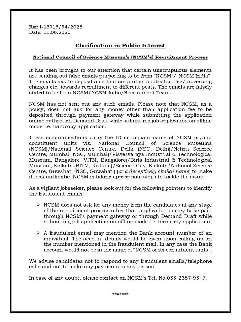 Clarification in Public Interest | PDF