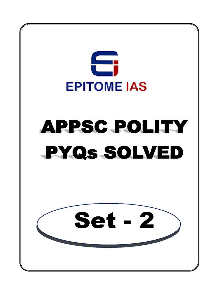 APPSC Polity PYQs Solved Set 2 | PDF | Government Of India | Government