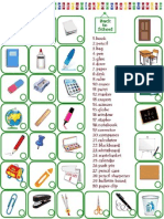 SCHOOL OBJECTS (Matching Exercise)