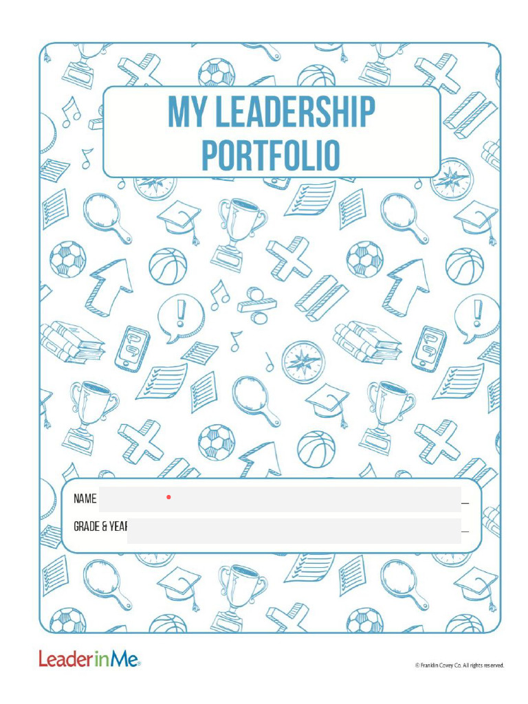 Middle School Leadership Portfolio (With Text Boxes) | PDF