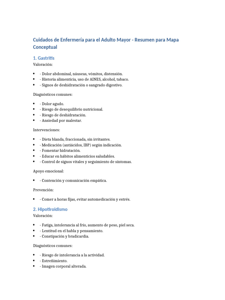 Cuidados de Enfermería en Adultos Mayores | PDF | Hipertensión ...