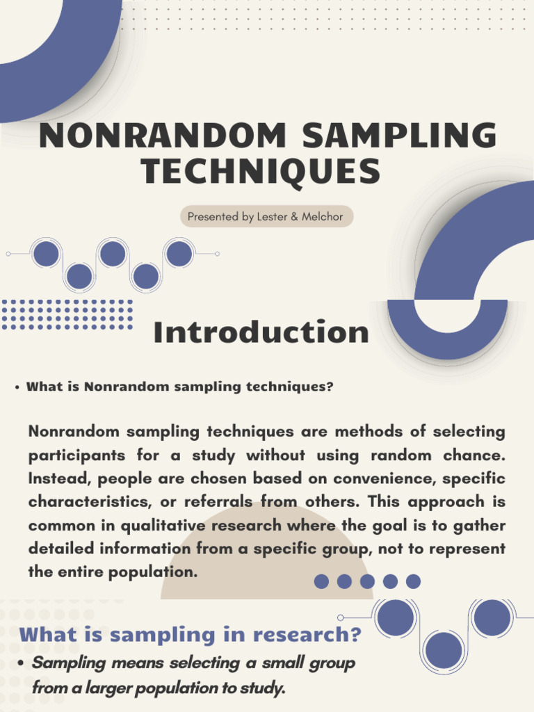 Nonrandom Sampling Techniques Explained | PDF | Sampling (Statistics ...