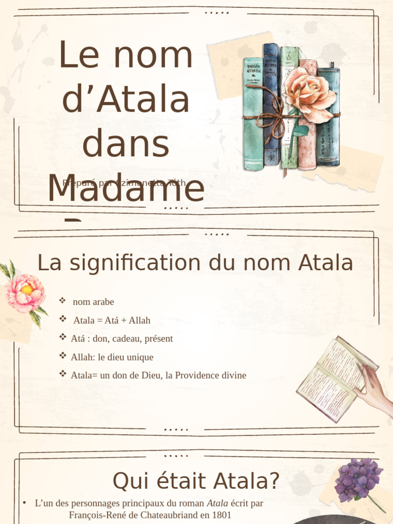 Signification du nom Atala dans le roman | PDF