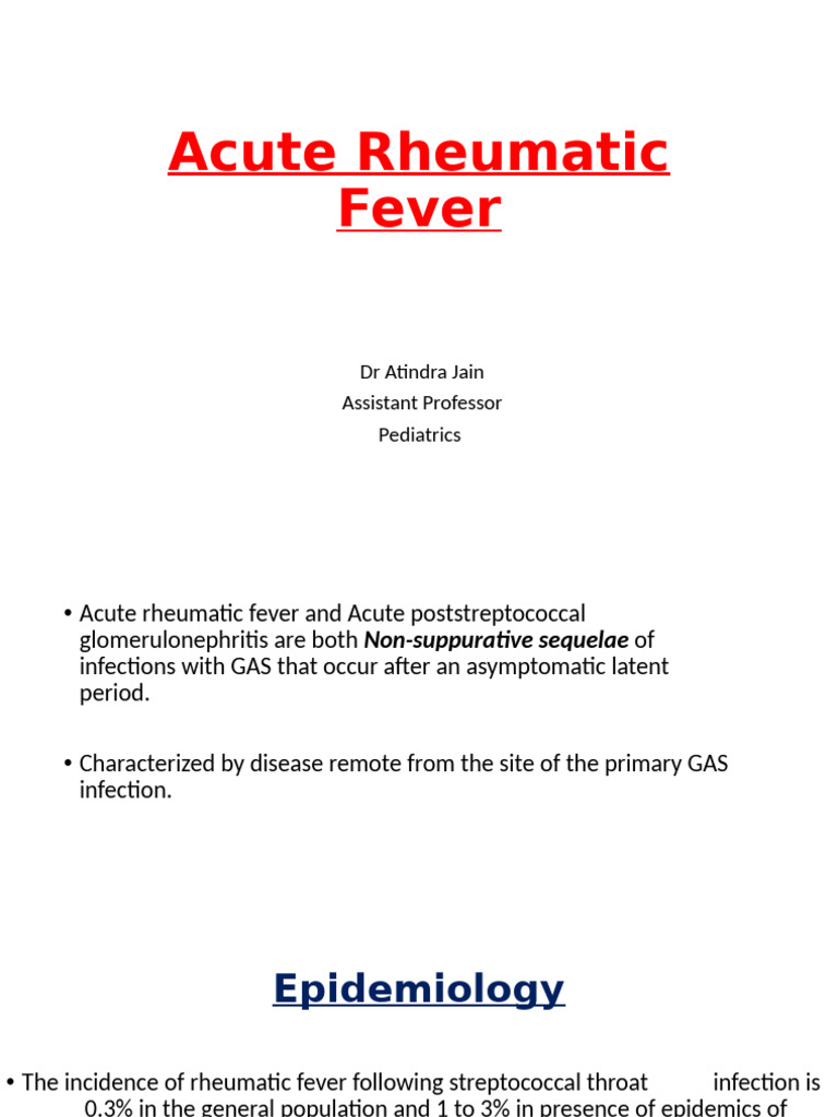 Acute Rheumatic Fever | PDF | Medical Specialties | Diseases And Disorders