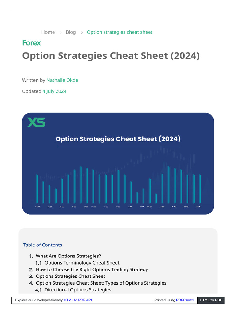 2024 Options Strategies Cheat Sheet | PDF | Greeks (Finance) | Option ...