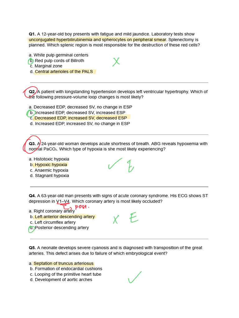 Medical Case Questions and Answers | PDF | Heart | Lung