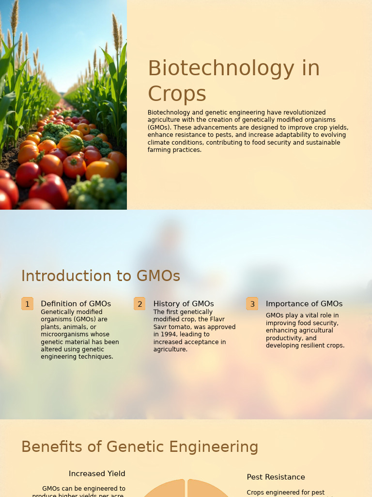 Biotechnology in Crops | PDF | Genetically Modified Organism | Agriculture