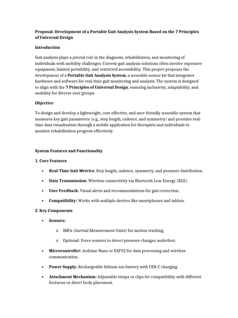 Portable Gait Analysis System Proposal | PDF | Usability | Mobile App