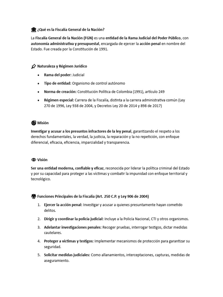 Misión y Estructura de la Fiscalía General | PDF | Judicaturas | Fiscal