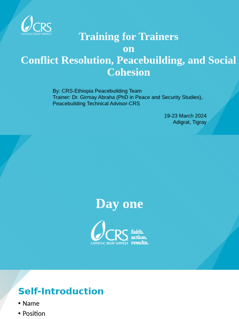 Conflict Resolution Training Overview | PDF | Peacebuilding | Violence