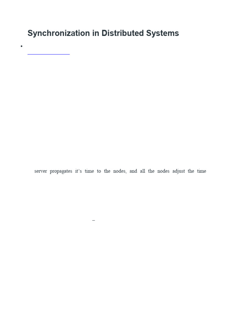 Clock Synchronization in Distributed Systems | PDF | Distributed ...