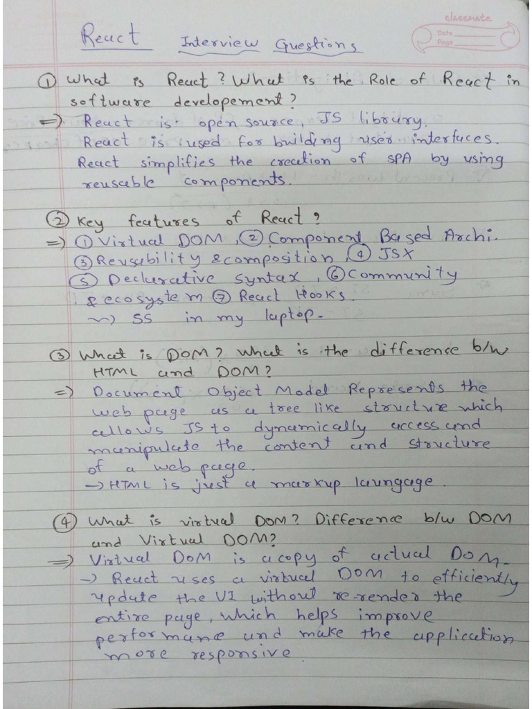 React Interview Questions | PDF