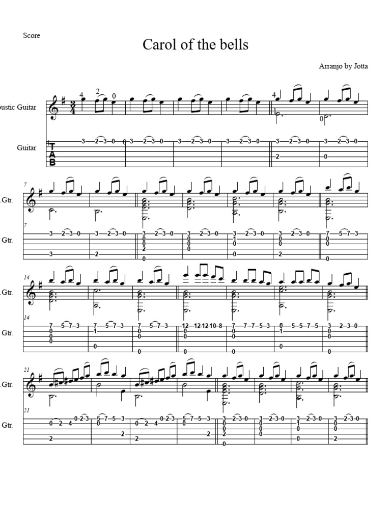 Carol of the Bells Guitar Tab PDF | PDF