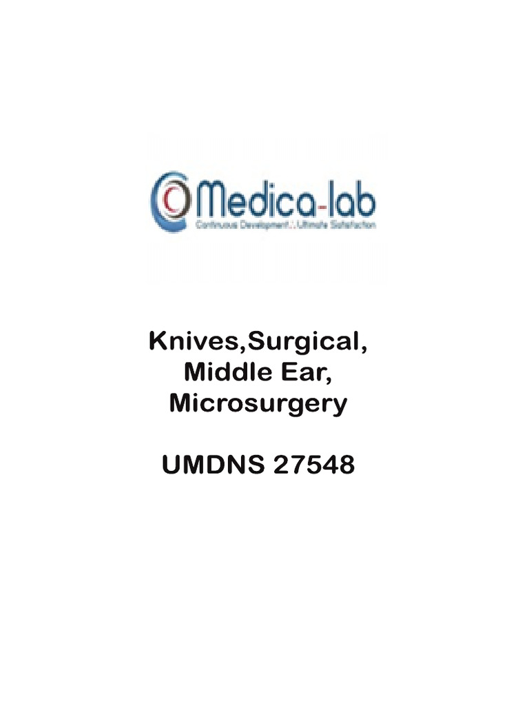 Surgical Knives UMDNS Codes List | PDF