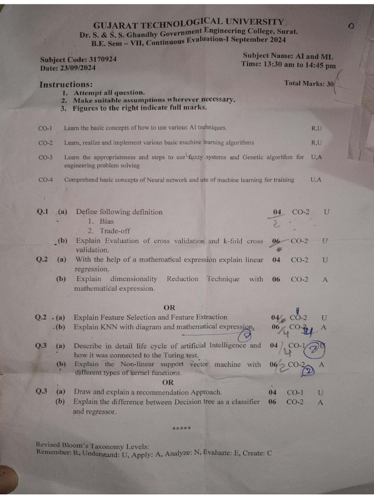 7th sem mid paper | PDF