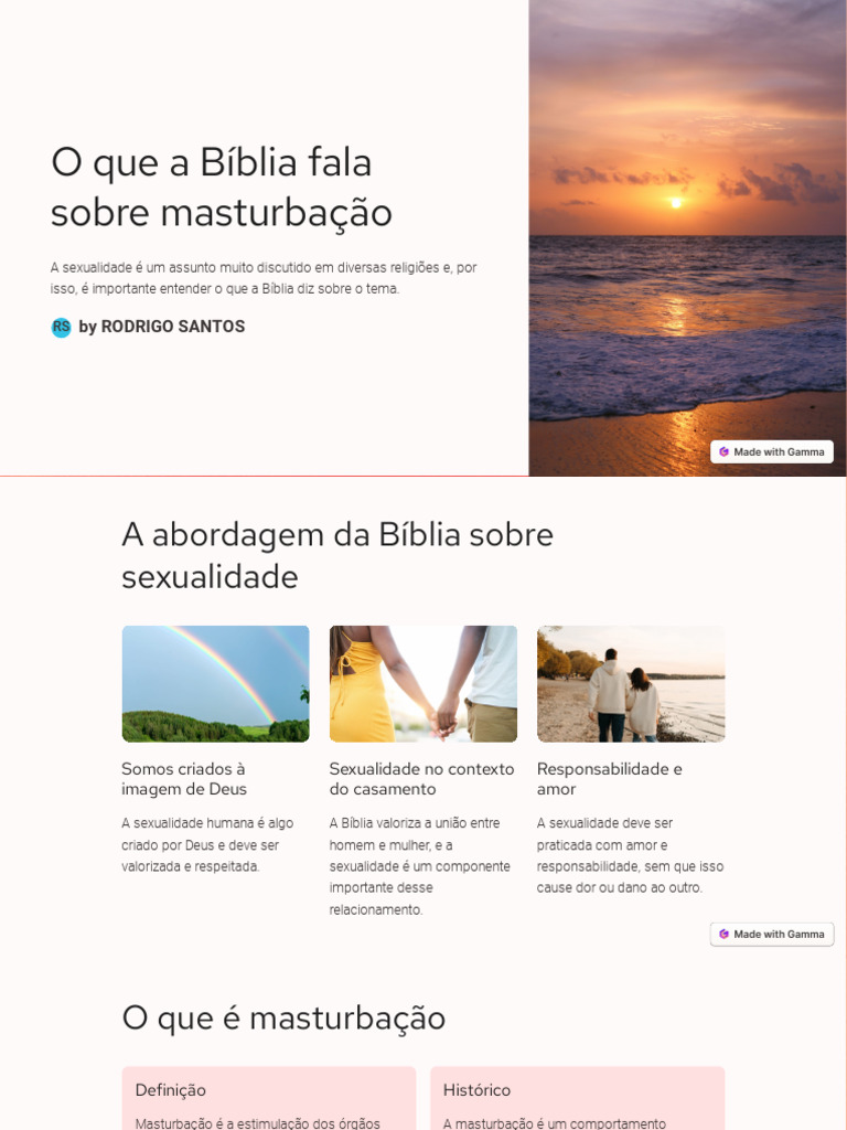 O Que a Biblia Fala Sobre Masturbacao | PDF | Masturbação