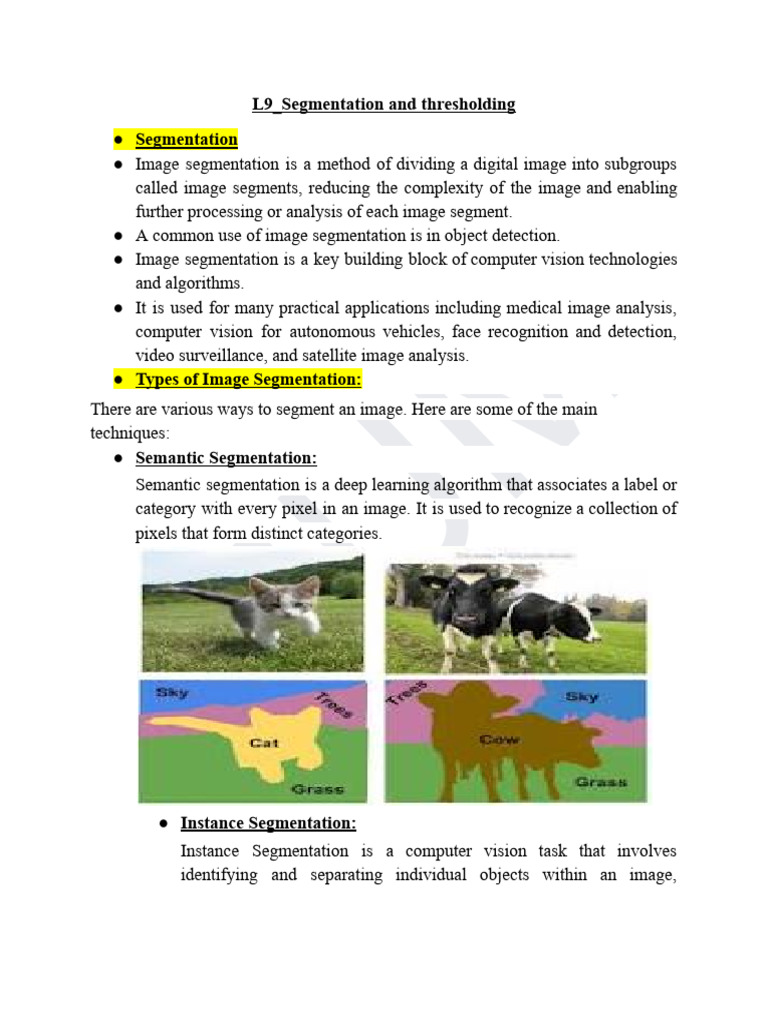 Final-L9 - Segmentation and Thresholding | PDF | Image Segmentation ...