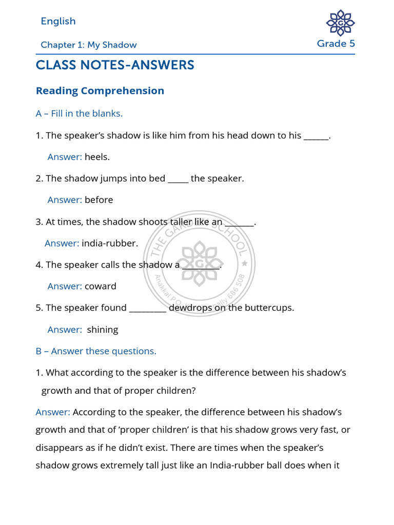 AK CN Grade+5 English Chapter+1 Poem | PDF