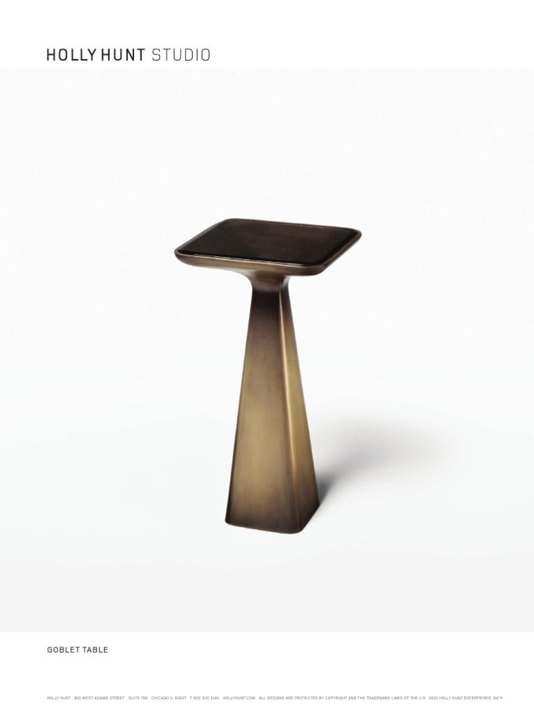 Goblet Table Specifications by Holly Hunt | PDF