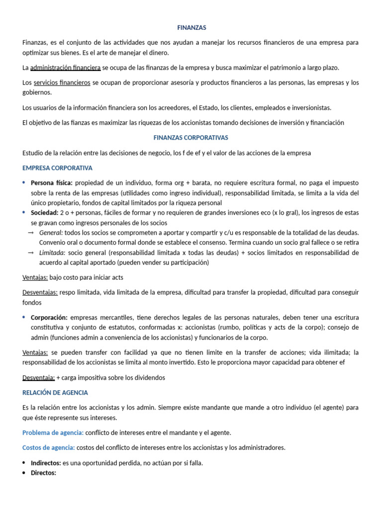 Fundamentos de Finanzas Corporativas | PDF | Contabilidad | Compartir ...