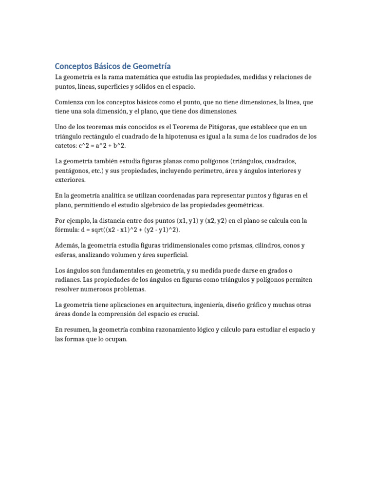 Conceptos Basicos de Geometria Largo | PDF