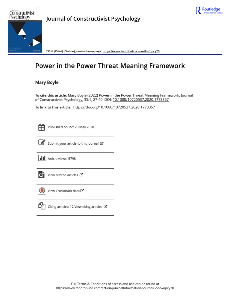 Power in the Power Threat Framework | PDF | Power (Social And Political ...