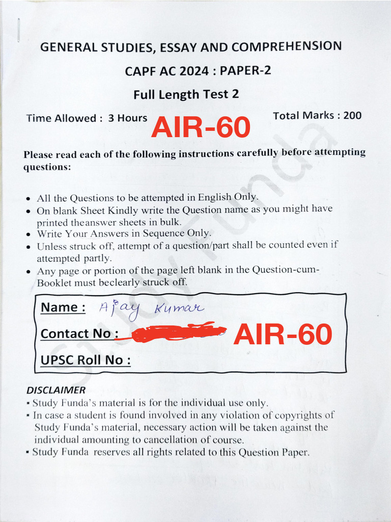 Air 60 Ajay P 2 FLT 2 | PDF