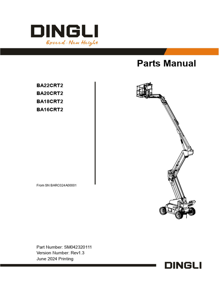 Dingli Parts Manual BA Series 2024 | PDF | Axle | Valve