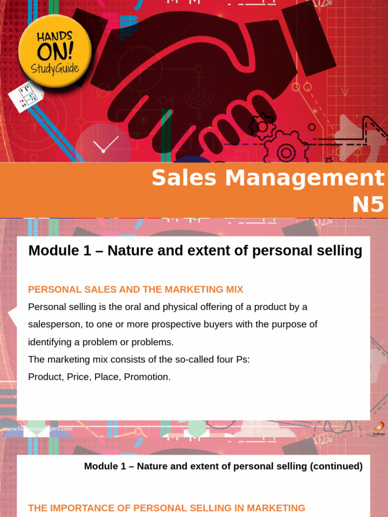Sales Management N5 Overview and Modules | PDF | Sales | Forecasting