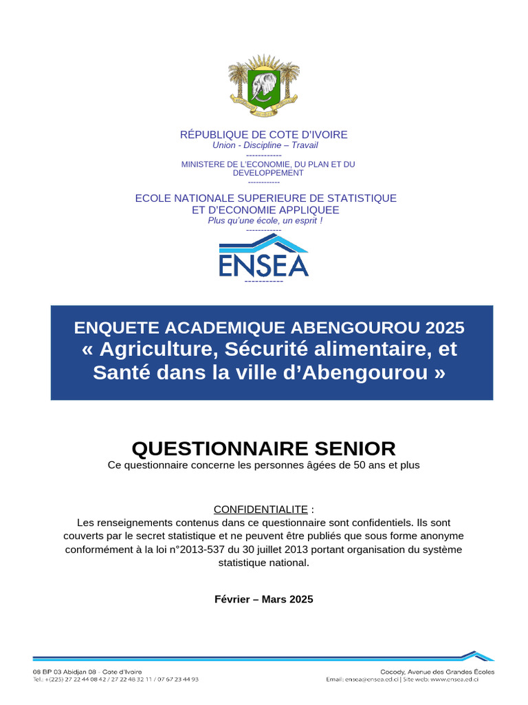 Questionnaire sur la santé des seniors | PDF | Maladies et troubles ...