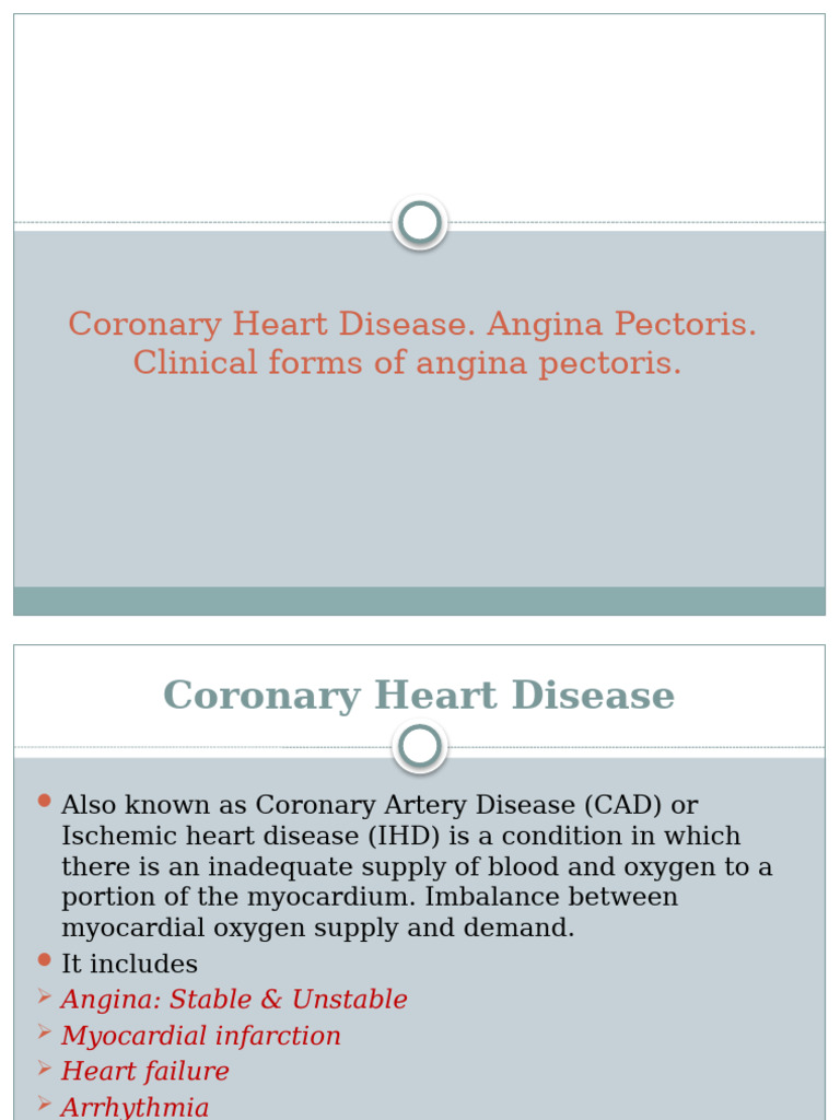Understanding Angina Pectoris and CHD | PDF | Coronary Artery Disease ...