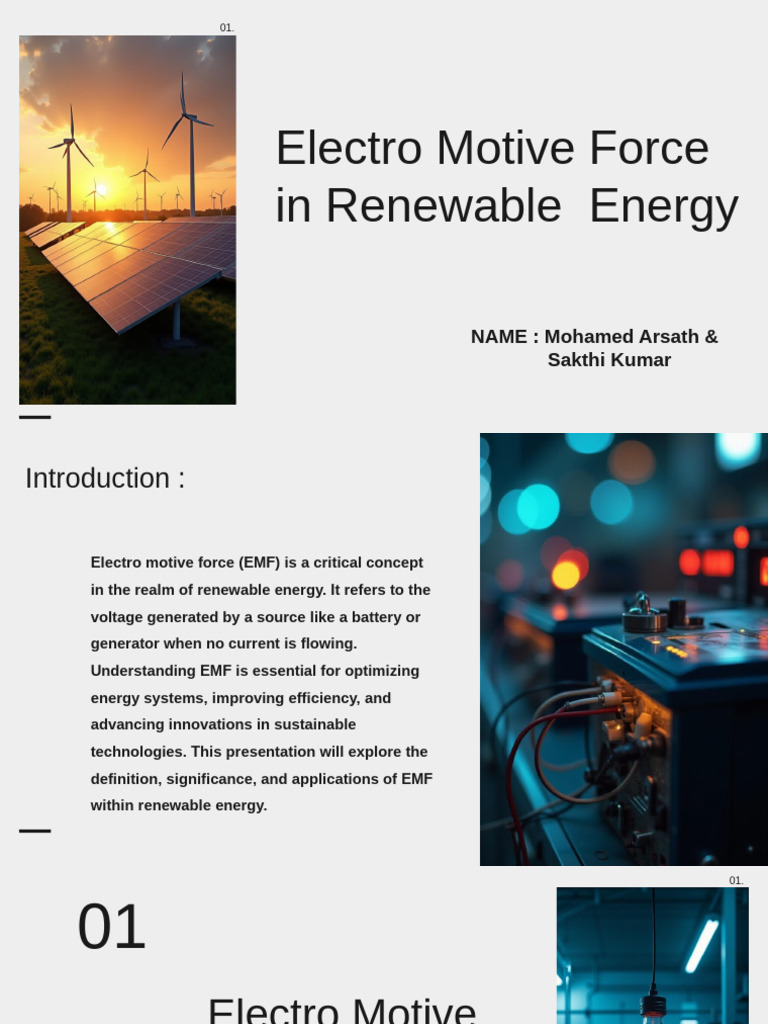 Electro Motive Force in Renewable Energy | PDF | Electricity Generation ...