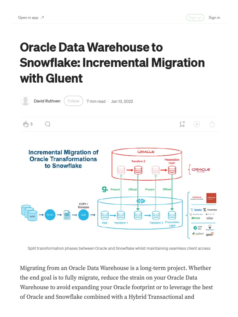 Oracle to Snowflake Migration with Gluent | PDF | Data Warehouse | Pl/Sql