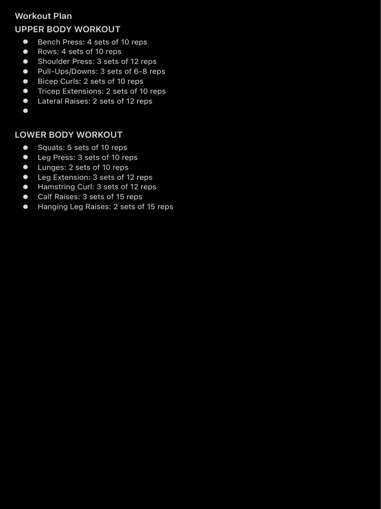 Workout Plan | PDF
