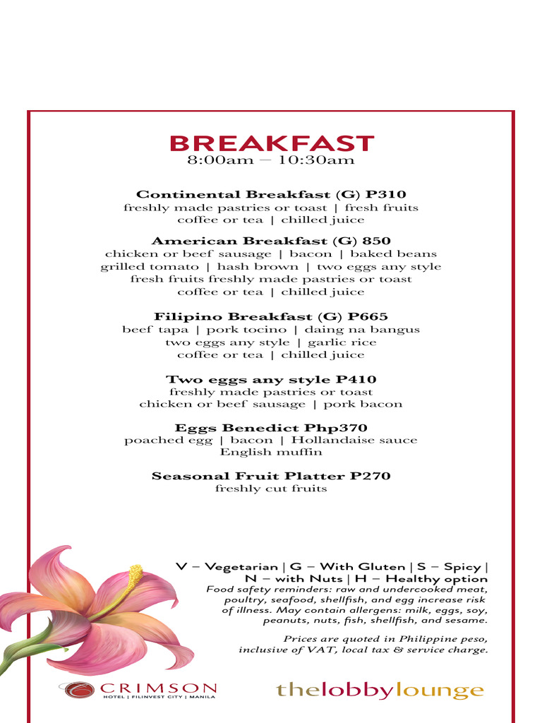 Comprehensive Menu with Prices | PDF | Hamburgers | Bacon