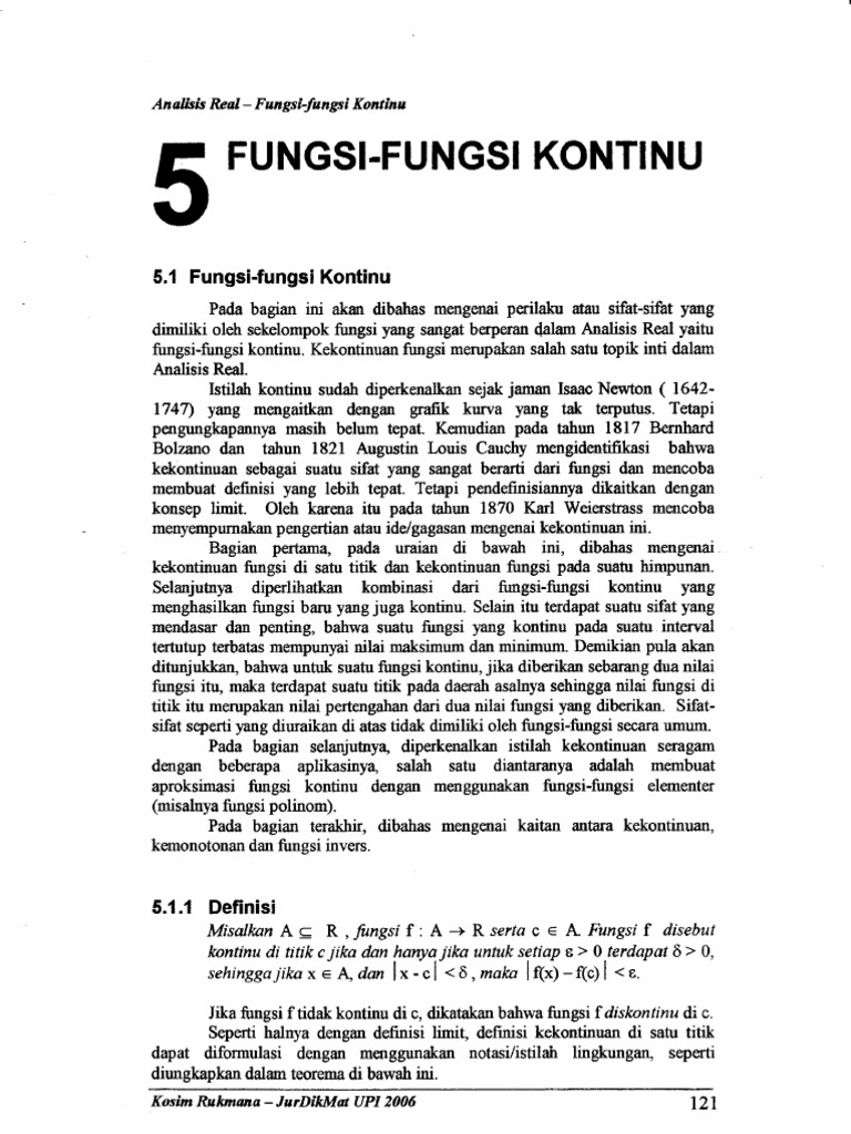 5 Fungsi Fungsi Kontinu