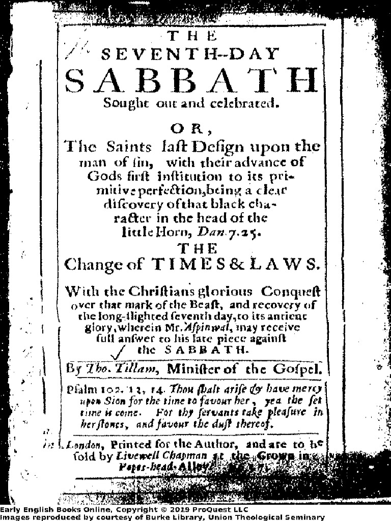 The Seventh-Day Sabbath Sought | PDF