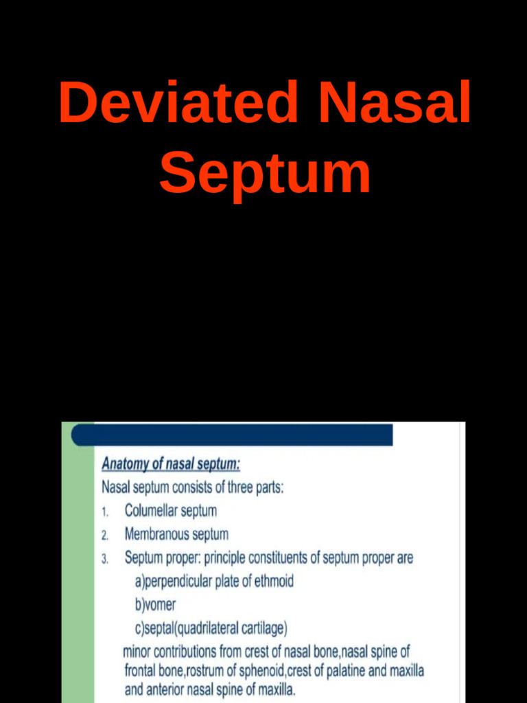 5.o Deviated Nasal Septum | PDF | Human Nose | Otorhinolaryngology