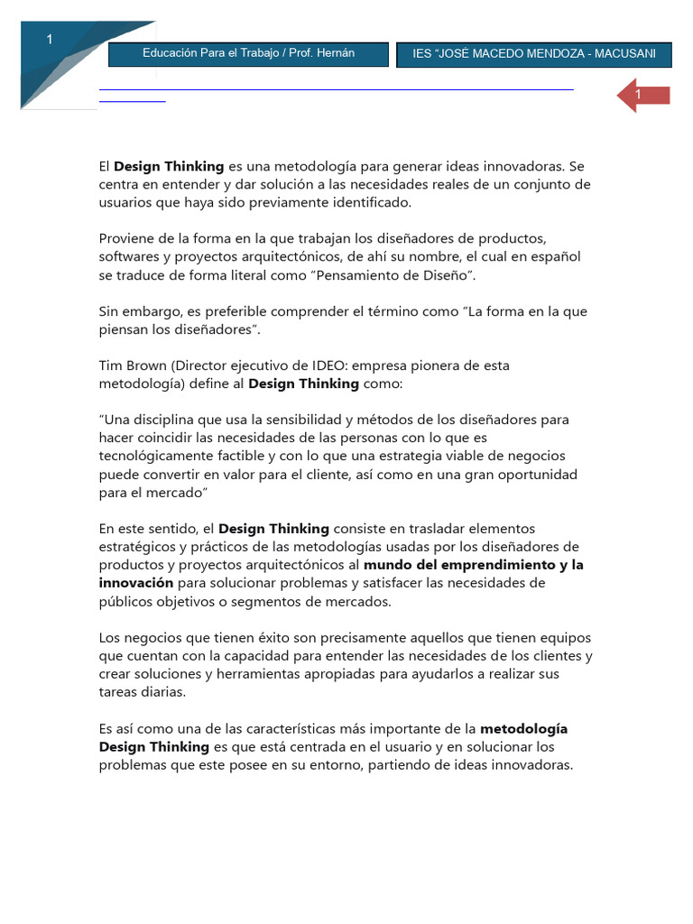 Fases del Design Thinking Explicadas | PDF | El pensamiento de diseño ...