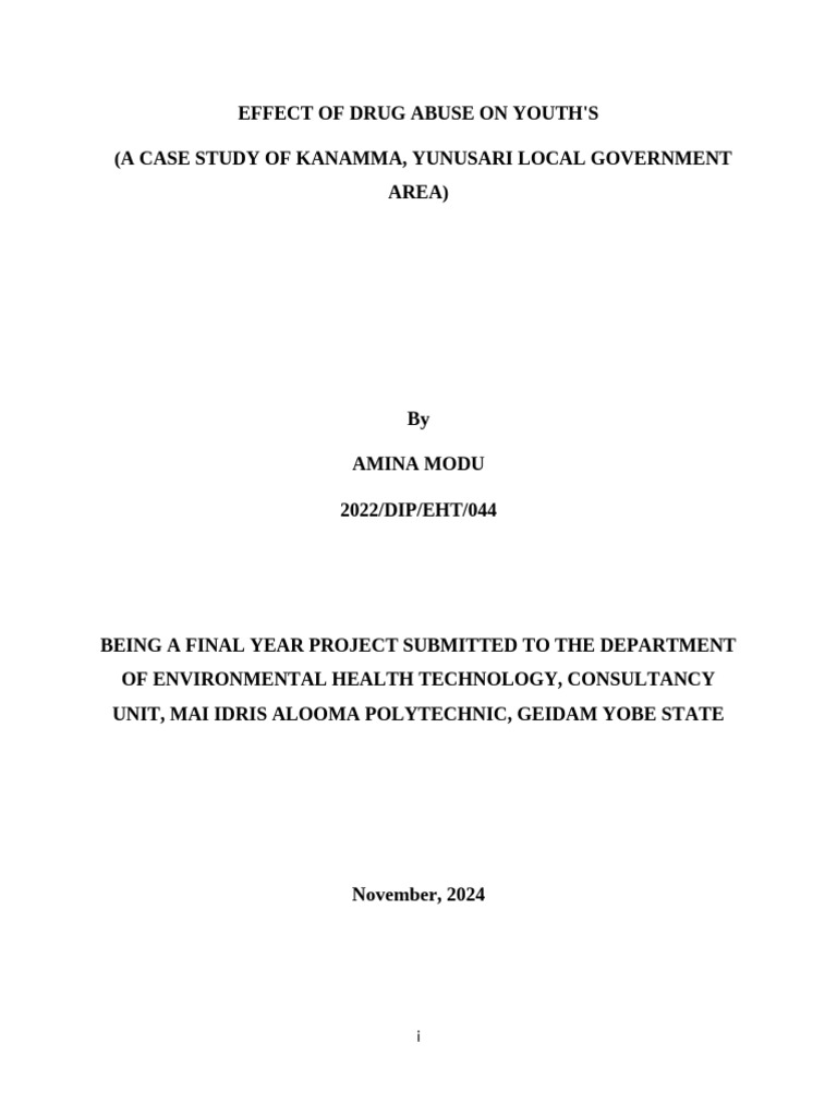 Impact of Drug Abuse on Youth Education | PDF | Sampling (Statistics ...