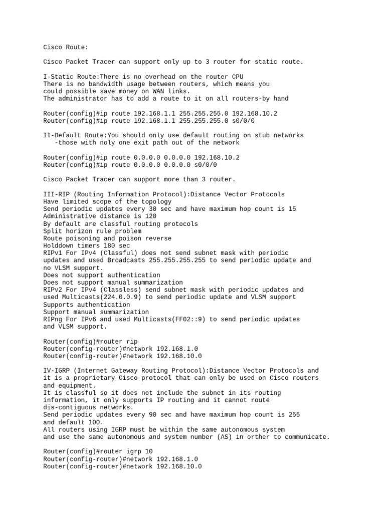 Cisco Routing Protocols Overview | PDF | Routing | Internet Architecture
