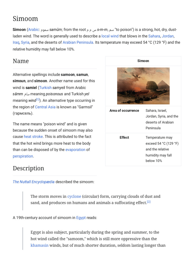 Understanding Simoom: The Poison Wind | PDF | Meteorological Phenomena ...