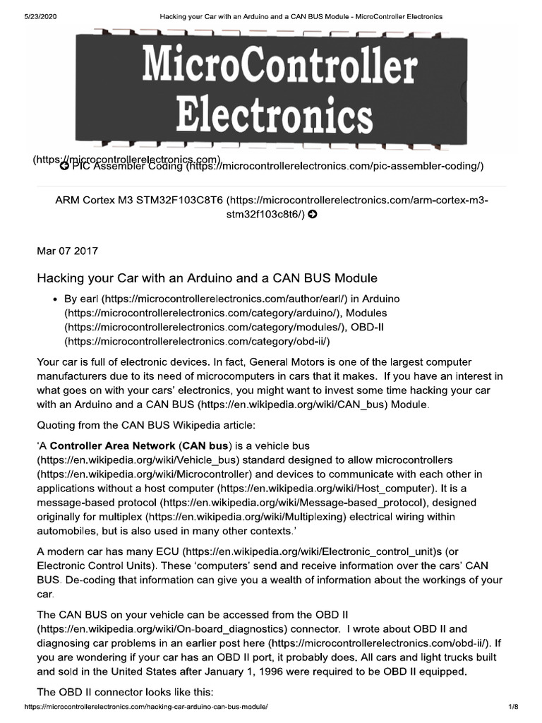 Car Hack CAN Bus Module | PDF