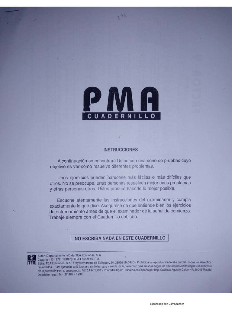 Cuadernillo PMA | PDF