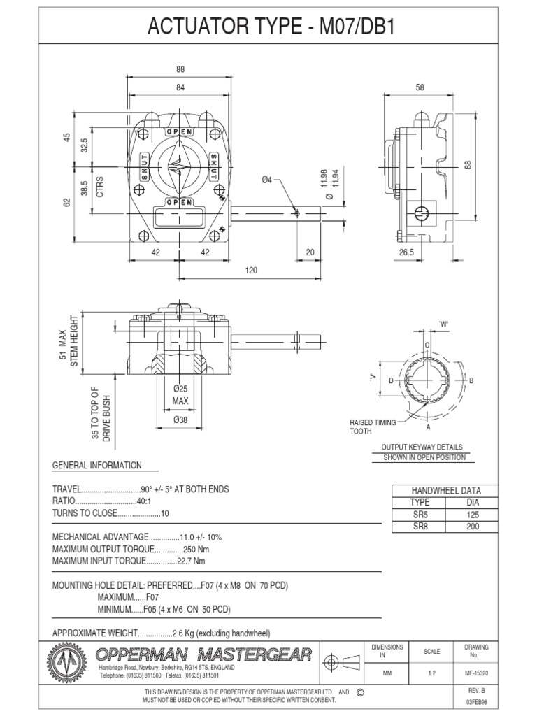 Me-15320 Rev B - 02.1998 - Des - Actuator M07-DB1 | PDF | Mechanical ...