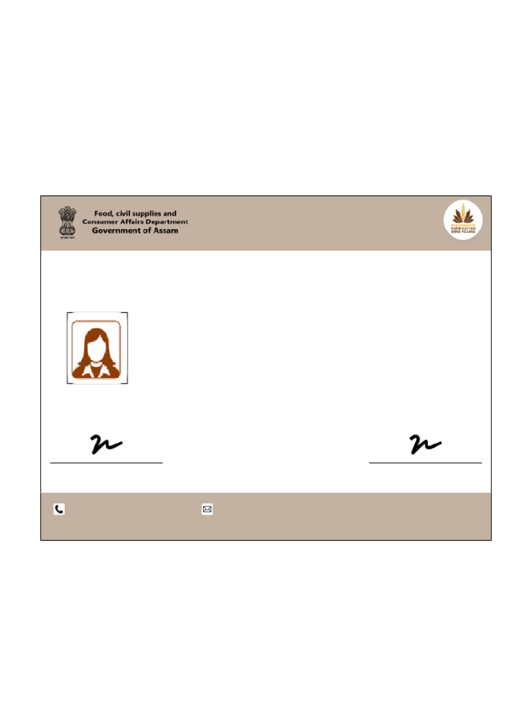 Assam Ration Card Details for PHH Scheme | PDF