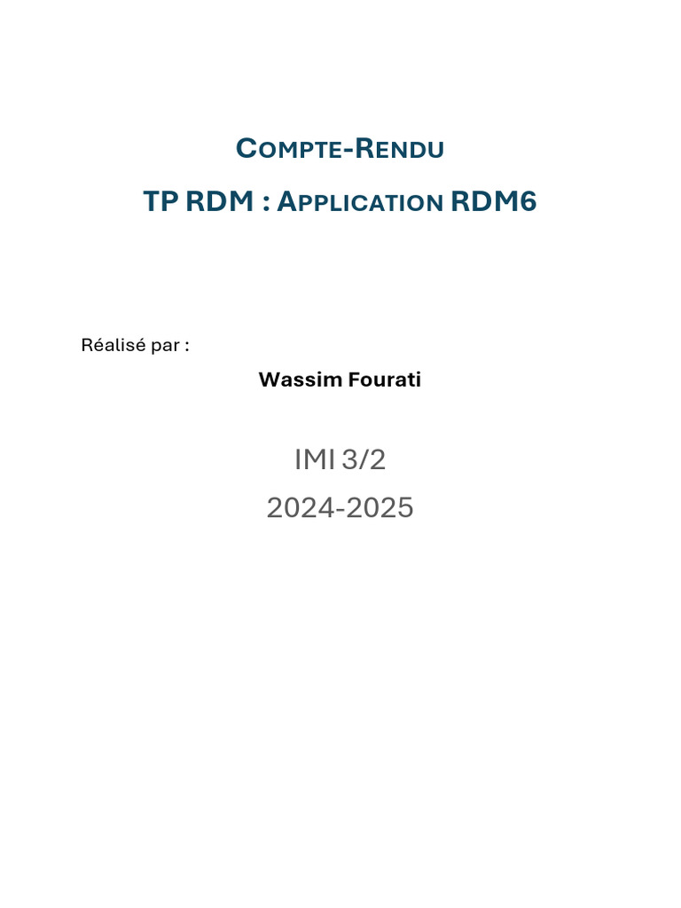 Application RDM6 : TP et Exemples | PDF